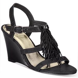 Fringe Wedge Sandals